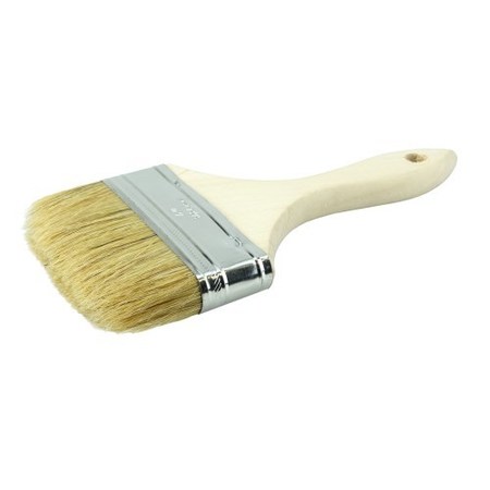 WEILER 4" Chip & Oil Brush, 5/8" Thick, 1-5/8" Trim Len, Wood Handle 40071